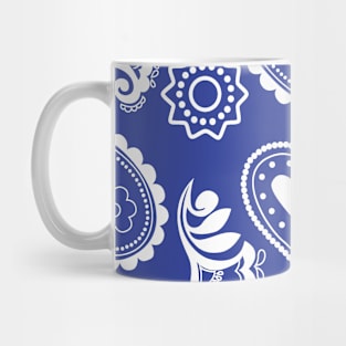 Mandala Pattern Blue and White Halloween Fall Autumn Season Mug